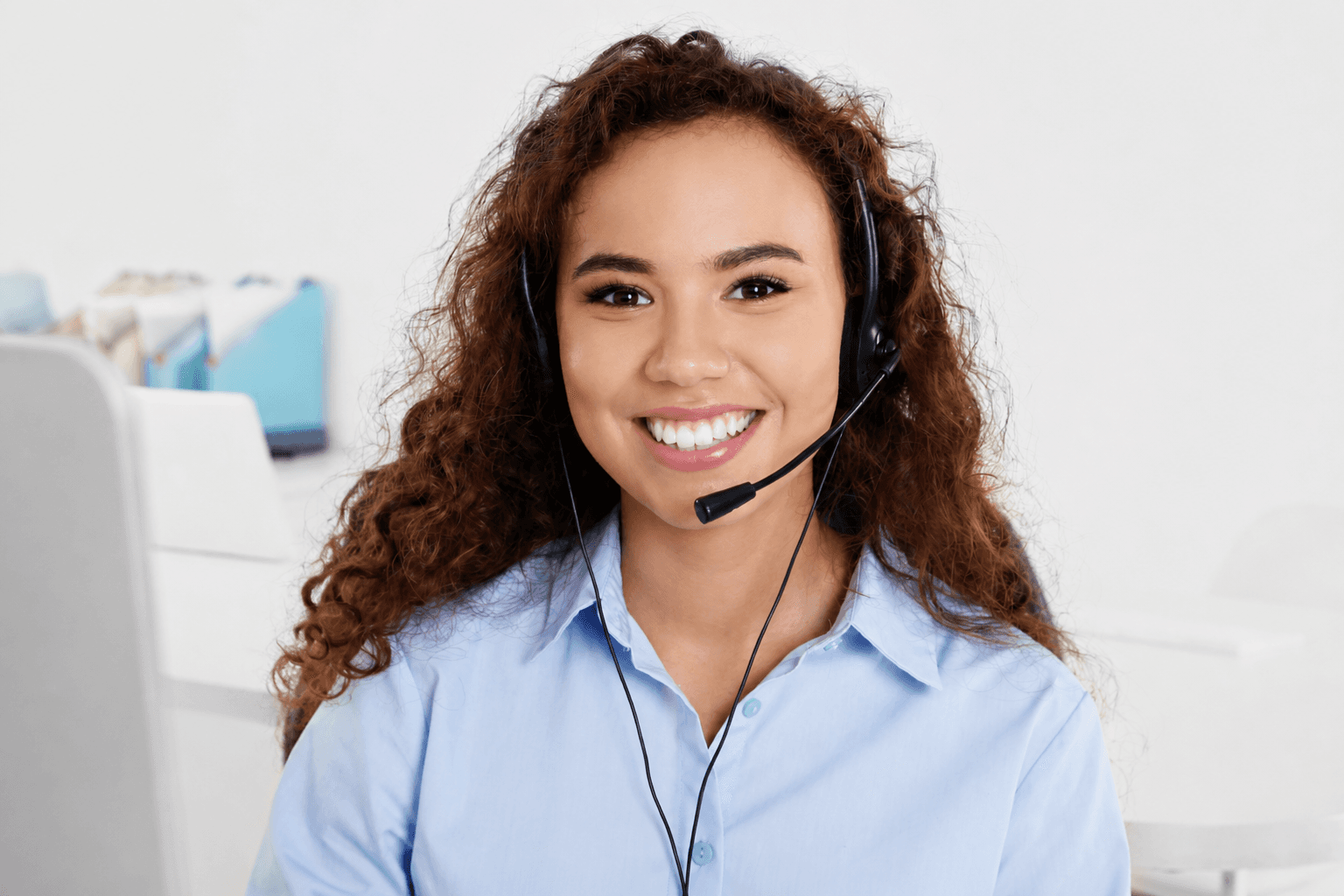 Priority support specialist wearing a headset